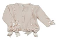 Svetloružový prepínaci sveter s mašľami