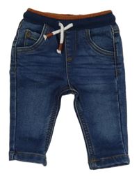 Modré teplákové rifle s úpletovým pasom F&F