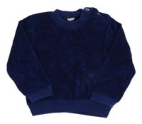 Tmavomodrá zamatová mikina