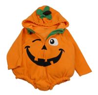 Kostým - Oranžové fleecové body s kapucí - dýně Primark