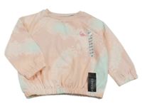 Nové - Světlerůžovo-pomněnková batikovaná mikina s dinem Dunnes