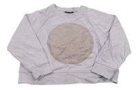 Svetlofialová crop oversize mikina s potlačou