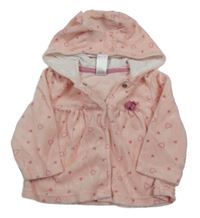 Svetloružová zamatová prepínaci mikina s kapucňou C&A