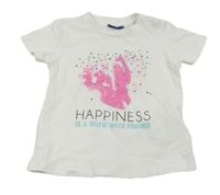 Biele tričko s trblietkami a potlačou Chicco