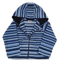 Modro-tmavomodrá pruhovaná prepínaci fleecová mikina s kapucňou Ladybird