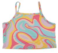 Farebný vzorovaný crop top