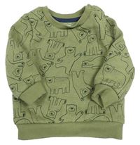 Khaki mikina s medvedíkmi Primark