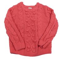 Ružový žinylkový vzorovaný sveter F&F