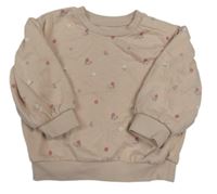 Svetloružová oversize mikina s kvietkami zn. M&S