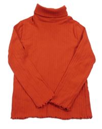 Červené rebrované tričko s rolákom M&S