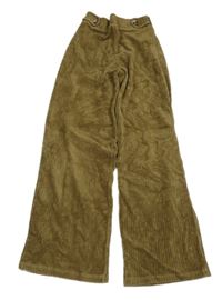 Béžové žebrované sametové kalhoty Zara