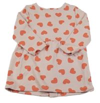 Světlerůžové teplákové šaty se srdíčky Lupilu