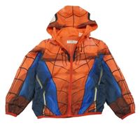 Červeno-tmavomodrá šusťáková jarní bunda s kapucí - Spider-man H&M