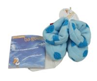 Nové - Tyrkysové plyšové cápačky s bodkami Ba-goose vel. 16