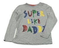 Sivé melírované tričko s nápisom Tu