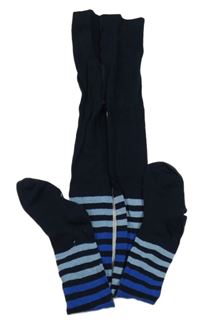 Tmavomodré pančuchy s prúžkami Pocopiano