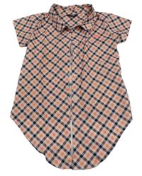 Růžovo-černá kostkovaná halenka s uzlem Juliette 