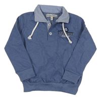 Modrá mikina s nápisom a golierikom Divina Costiera