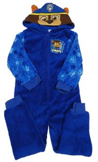 Zafírová plyšová kombinéza s kapucí - Chase Nickelodeon