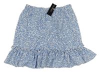 Nové - Modrá květovaná sukně Dunnes