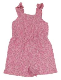 Růžový květovaný letní overal Primark