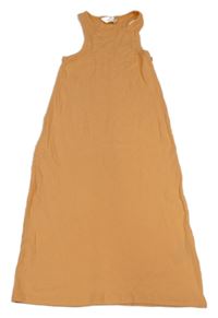Oranžové rebrované dlhé šaty H&M