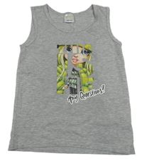 Sivý top s potlačou Rainbow