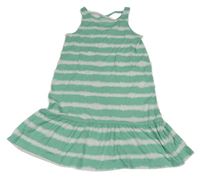 Zeleno-biele pruhované bavlnené šaty Yigga