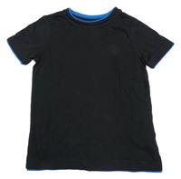 Čierne tričko s modrým lemem Kiki&Koko