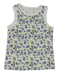 Biele tielko s futbalovymi loptami Primark