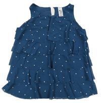 Petrolejová šifonová vrstvená halenka se srdíčky C&A