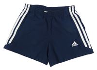 Tmavomodré funkční sportovní kraťasy s logem Adidas
