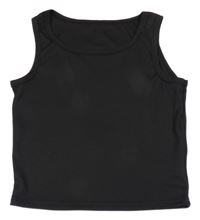 Čierny rebrovaný crop top
