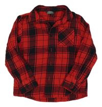 Červeno-černá kostkovaná flanelová košile Primark