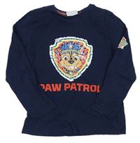 Tmavomodré tričko s PAW PATROL z překlápěcích flitrů zn. PRIMARK