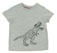 Svetlosivé melírované tričko s dinosaurom Nutmeg
