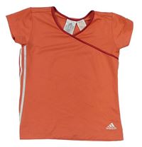 Lososové sportovní crop tričko Adidas