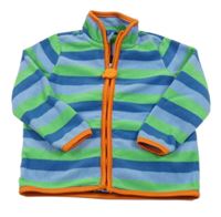 Modro-cobaltovoě modro-zelená pruhovaná fleecová prepínaci mikina TCM