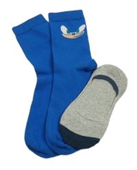 2x - Ponožky - Modré so Sonicem, šedo/tmavošedé neviditelné vel. 27-30