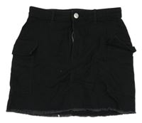 Čierna cargo rifľová sukňa H&M