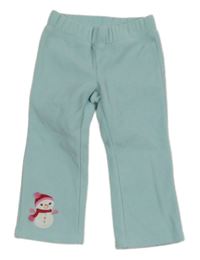 Svetlomodré fleecové nohavice so sněhuláčkem GYMBOREE.
