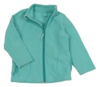 Svetlotyrkysová á fleecová funkčná prepínaci mikina s logom Quechua