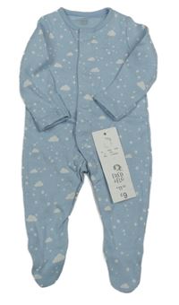 Nové - svetlomodrý overal s obláčikmi  a hviezdičkami F&F