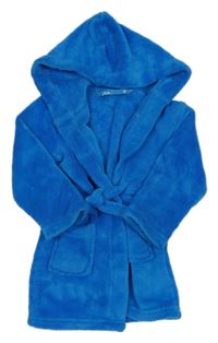Modrý plyšový župan s kapucí early days