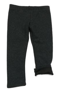 Čierne melírované teplákové zateplené legíny POCOPIANO