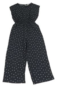 Tmavosivý kvietkovany vzorovaný nohavicový culottes overal YIGGA