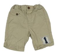 Béžové chino plátěné kraťasy s číslem a kormidlem C&A