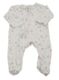 Biely rebrovaný overal so zeleninou Ela&Ren