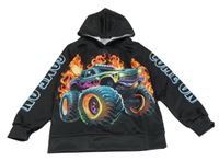 Čierna mikina s monster truckem a kapucňou