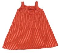 Červeno-biele bodkovaná é letné šaty s mašlou C&A